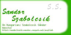 sandor szabolcsik business card